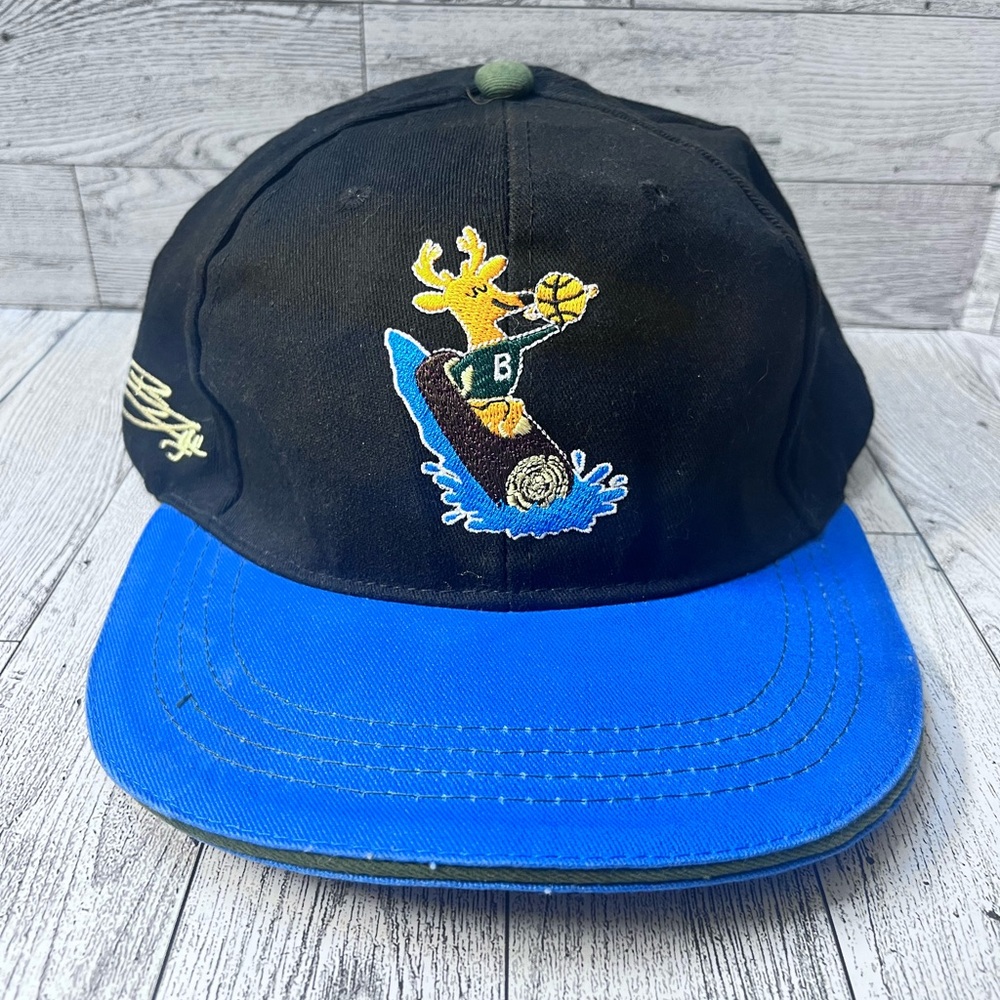 Milwaukee bucks Black Cap with Blue Brim and Embroidered Design